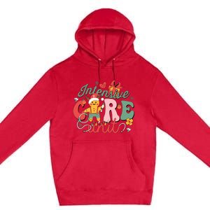 Christmas Icu Nurse Hospital Gingerbread Intensive Care Unit Premium Pullover Hoodie