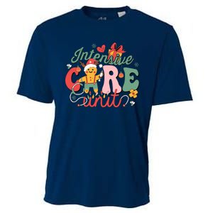 Christmas Icu Nurse Hospital Gingerbread Intensive Care Unit Cooling Performance Crew T-Shirt