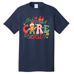 Christmas Icu Nurse Hospital Gingerbread Intensive Care Unit Tall T-Shirt