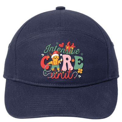 Christmas Icu Nurse Hospital Gingerbread Intensive Care Unit 7-Panel Snapback Hat