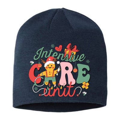 Christmas Icu Nurse Hospital Gingerbread Intensive Care Unit Sustainable Beanie