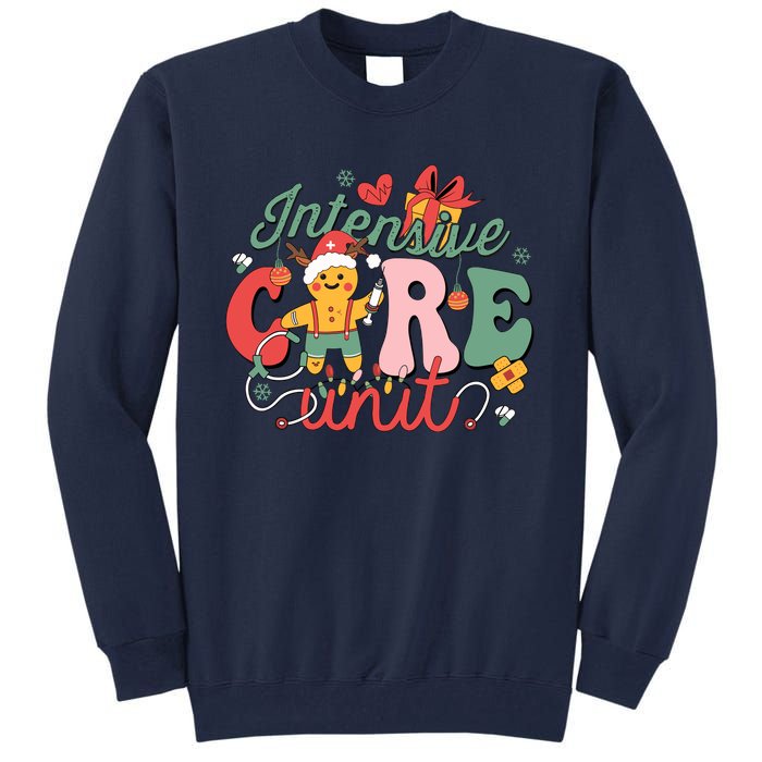 Christmas Icu Nurse Hospital Gingerbread Intensive Care Unit Tall Sweatshirt