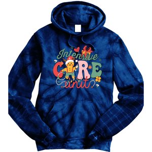 Christmas Icu Nurse Hospital Gingerbread Intensive Care Unit Tie Dye Hoodie