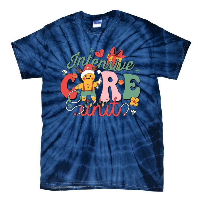 Christmas Icu Nurse Hospital Gingerbread Intensive Care Unit Tie-Dye T-Shirt