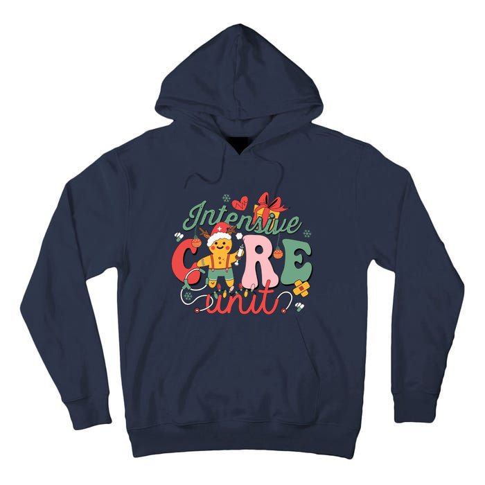 Christmas Icu Nurse Hospital Gingerbread Intensive Care Unit Tall Hoodie