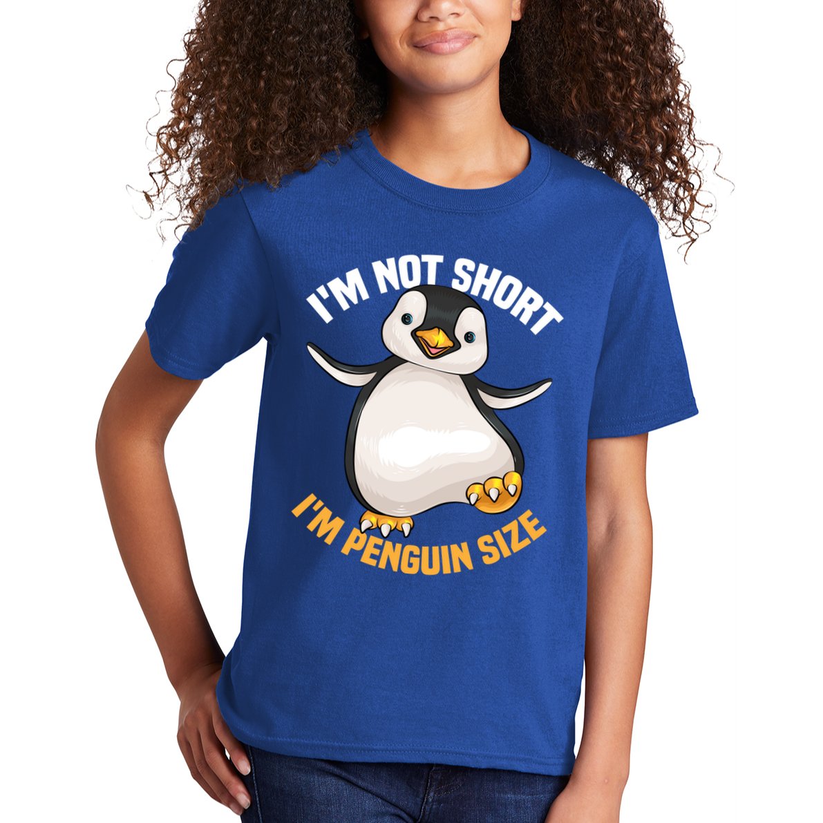 Cool IM Not Short IM Penguin Size Funny Animal Fans Gift Meaningful Gift Kids T-Shirt