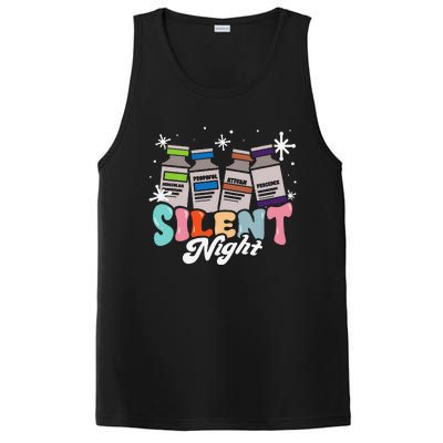 Christmas Icu Nurse Silent Night Intensive Care Nursing Xmas PosiCharge Competitor Tank