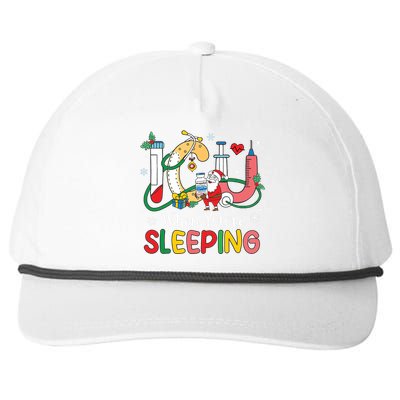 Christmas Icu Nurse Crew Santa Icu When Yourre Sleeping Snapback Five-Panel Rope Hat