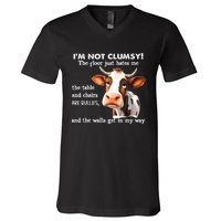 Cow IM Not Clumsy The Floor Just Hates Me The Table V-Neck T-Shirt