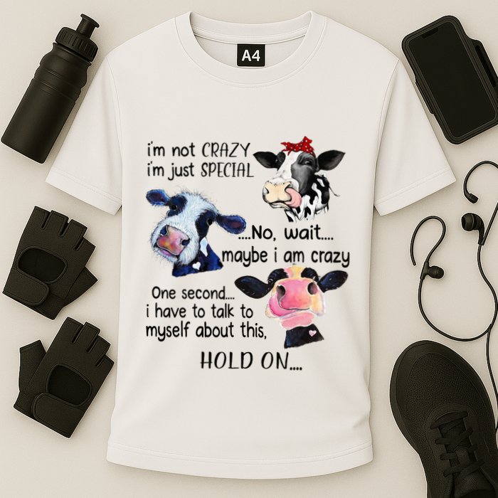 Cow IM Not Crazy IM Just Special Maybe IM Crazy Cooling Performance Crew T-Shirt