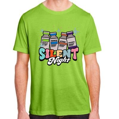 Christmas Icu Nurse Silent Night Intensive Care Nursing Xmas Adult ChromaSoft Performance T-Shirt