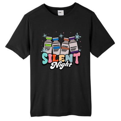 Christmas Icu Nurse Silent Night Intensive Care Nursing Xmas Tall Fusion ChromaSoft Performance T-Shirt