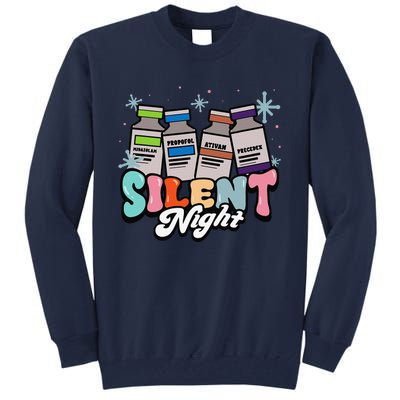 Christmas Icu Nurse Silent Night Intensive Care Nursing Xmas Tall Sweatshirt