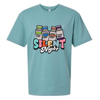 Christmas Icu Nurse Silent Night Intensive Care Nursing Xmas Sueded Cloud Jersey T-Shirt