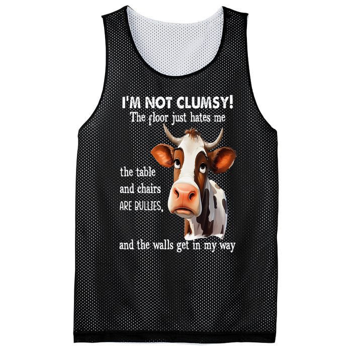 Cow IM Not Clumsy The Floor Just Hates Me The Table Mesh Reversible Basketball Jersey Tank