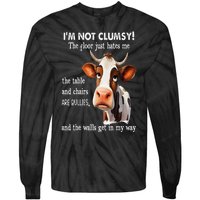 Cow IM Not Clumsy The Floor Just Hates Me The Table Tie-Dye Long Sleeve Shirt