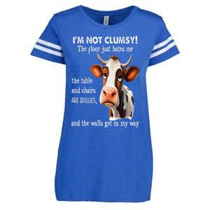 Cow IM Not Clumsy The Floor Just Hates Me The Table Enza Ladies Jersey Football T-Shirt