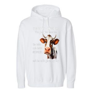 Cow IM Not Clumsy The Floor Just Hates Me The Table Garment-Dyed Fleece Hoodie