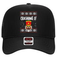 Crushing It Nutcracker Ugly Xmas holiday 2024 High Crown Mesh Back Trucker Hat