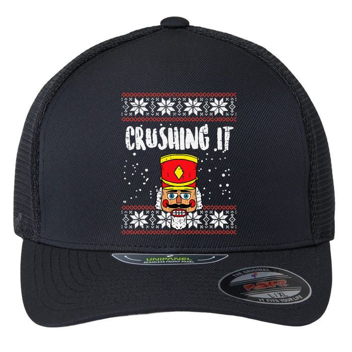 Crushing It Nutcracker Ugly Xmas holiday 2024 Flexfit Unipanel Trucker Cap