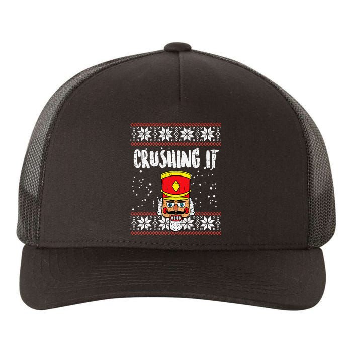 Crushing It Nutcracker Ugly Xmas holiday 2024 Yupoong Adult 5-Panel Trucker Hat