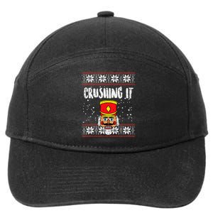 Crushing It Nutcracker Ugly Xmas holiday 2024 7-Panel Snapback Hat