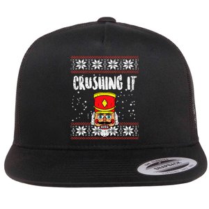 Crushing It Nutcracker Ugly Xmas holiday 2024 Flat Bill Trucker Hat