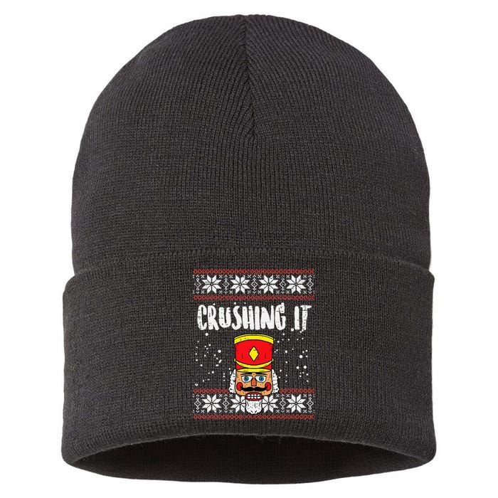 Crushing It Nutcracker Ugly Xmas holiday 2024 Sustainable Knit Beanie