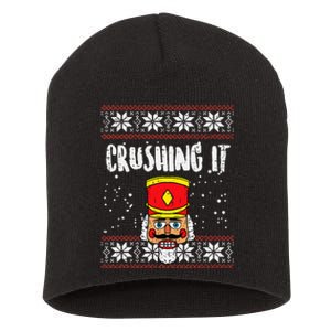 Crushing It Nutcracker Ugly Xmas holiday 2024 Short Acrylic Beanie