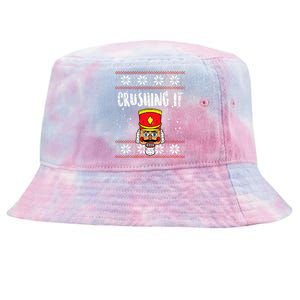 Crushing It Nutcracker Ugly Xmas holiday 2024 Tie-Dyed Bucket Hat