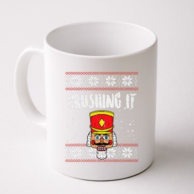 Crushing It Nutcracker Ugly Christmas Xmas Funny Funny Coffee Mug