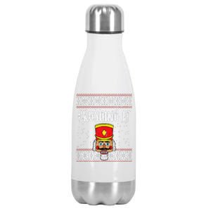 Crushing It Nutcracker Ugly Christmas Xmas Funny Funny Stainless Steel Insulated Water Bottle