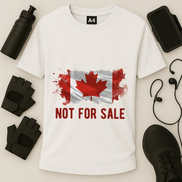 Canada Is Not For Sale Canadian Flag Cooling Performance Crew T-Shirt