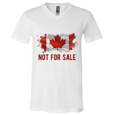 Canada Is Not For Sale Canadian Flag V-Neck T-Shirt