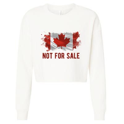 Canada Is Not For Sale Canadian Flag Cropped Pullover Crew