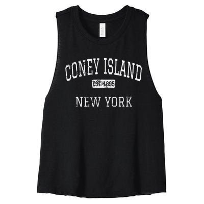 Coney Island New York Brooklyn Ny Vintage Women's Racerback Cropped Tank