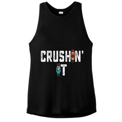 Crushin It Nutcracker Funny Nut Cracker Christmas Wo Girl Ladies PosiCharge Tri-Blend Wicking Tank