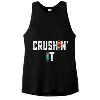 Crushin It Nutcracker Funny Nut Cracker Christmas Wo Girl Ladies PosiCharge Tri-Blend Wicking Tank