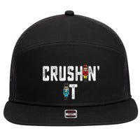 Crushin It Nutcracker Funny Nut Cracker Christmas Wo Girl 7 Panel Mesh Trucker Snapback Hat