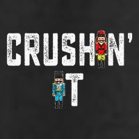 Crushin It Nutcracker Funny Nut Cracker Christmas Wo Girl 7 Panel Mesh Trucker Snapback Hat