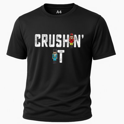 Crushin It Nutcracker Funny Nut Cracker Christmas Wo Girl Cooling Performance Crew T-Shirt