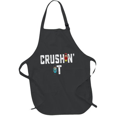 Crushin It Nutcracker Funny Nut Cracker Christmas Wo Girl Full-Length Apron With Pockets