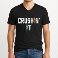 Crushin It Nutcracker Funny Nut Cracker Christmas Wo Girl V-Neck T-Shirt
