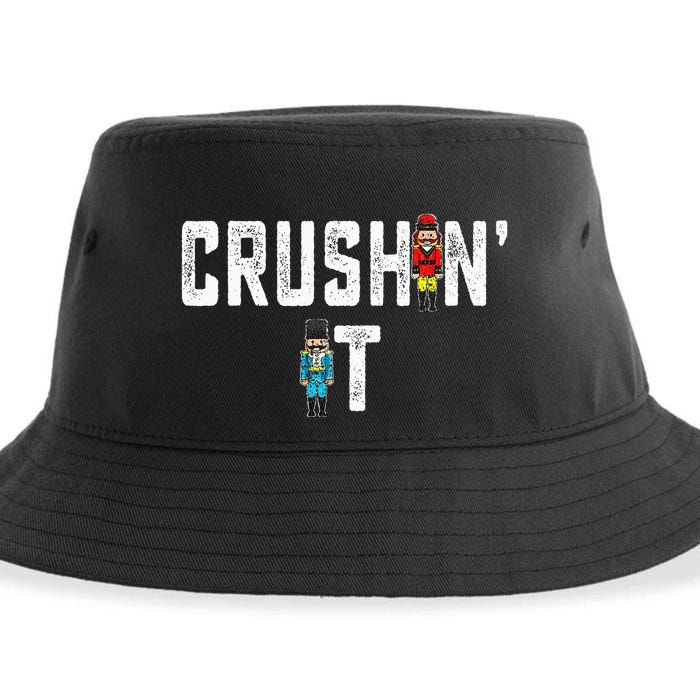 Crushin It Nutcracker Funny Nut Cracker Christmas Wo Girl Sustainable Bucket Hat
