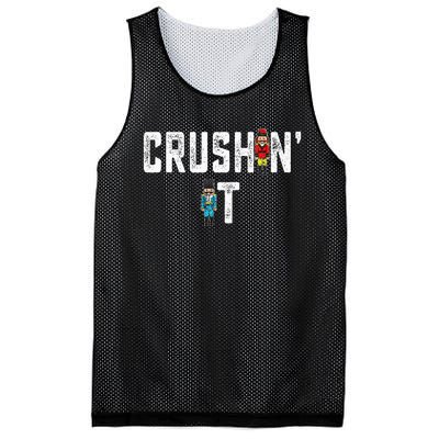 Crushin It Nutcracker Funny Nut Cracker Christmas Wo Girl Mesh Reversible Basketball Jersey Tank