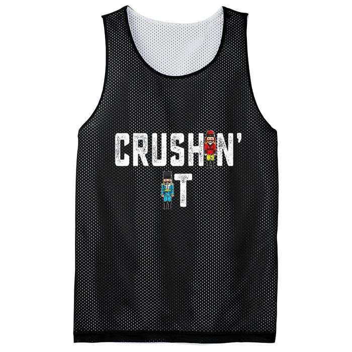 Crushin It Nutcracker Funny Nut Cracker Christmas Wo Girl Mesh Reversible Basketball Jersey Tank