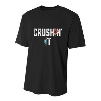 Crushin It Nutcracker Funny Nut Cracker Christmas Wo Girl Youth Performance Sprint T-Shirt