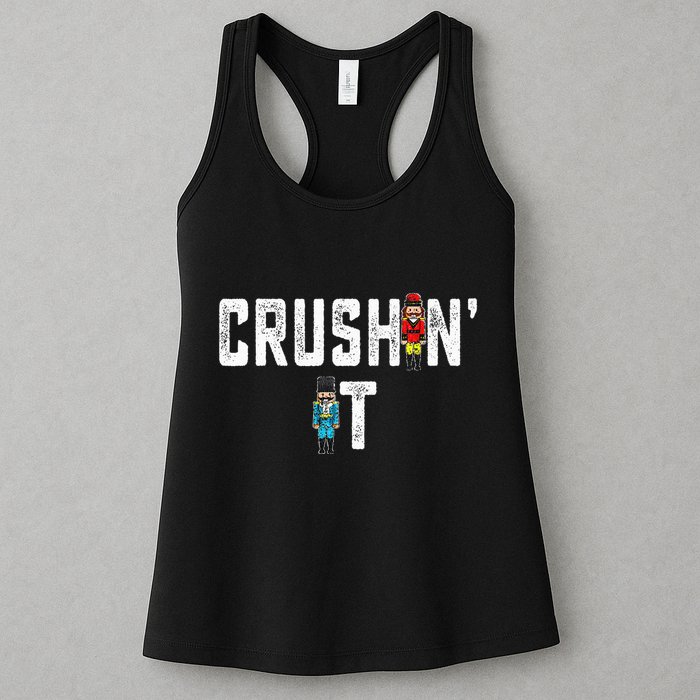 Crushin It Nutcracker Funny Nut Cracker Christmas Wo Girl Womens Tank Top