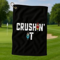 Crushin It Nutcracker Funny Nut Cracker Christmas Wo Girl Golf Towel