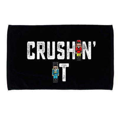 Crushin It Nutcracker Funny Nut Cracker Christmas Wo Girl Microfiber Hand Towel